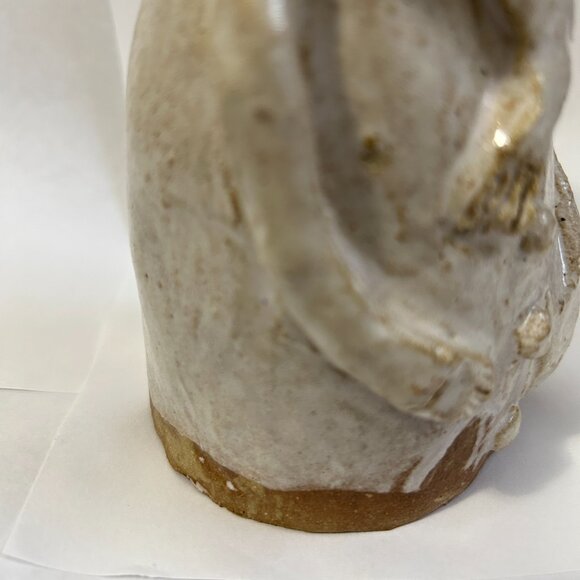 Handmade Glazed Clay Terracotta Man Figurine Sculpture Signed Folk Art Pottery - Picture 10 of 16